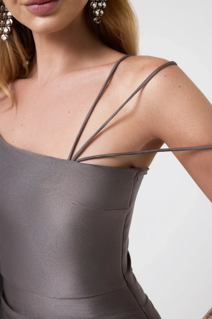 Alternative view of Asymmetric One-Shoulder Maxi Dress