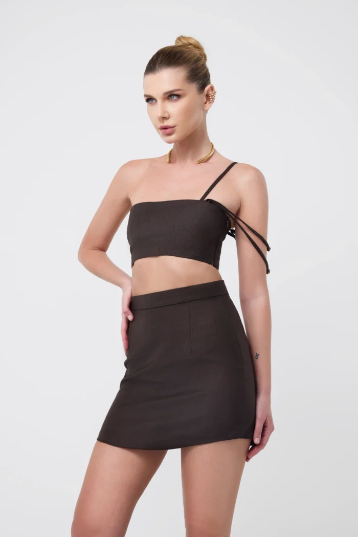 Alternative view of Transformer Skirt with Side Drape